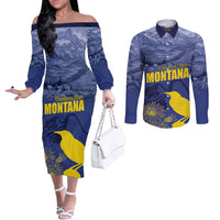 National Montana Day 2024 Couples Matching Off The Shoulder Long Sleeve Dress and Long Sleeve Button Shirt The Treasure State