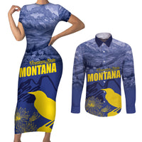 National Montana Day 2024 Couples Matching Short Sleeve Bodycon Dress and Long Sleeve Button Shirt The Treasure State - Wonder Print Shop