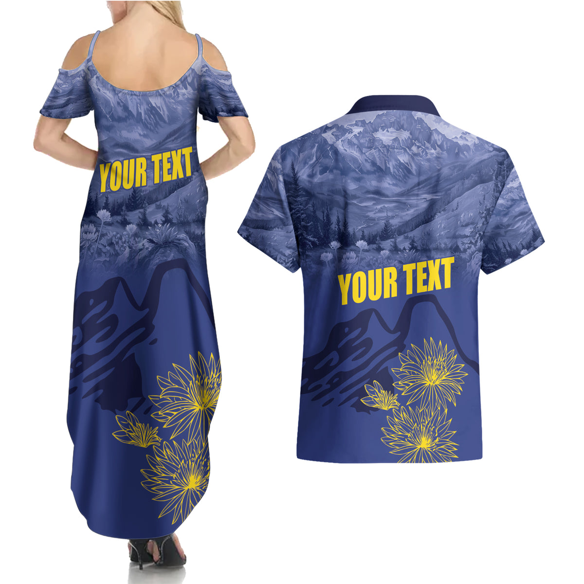 National Montana Day 2024 Couples Matching Summer Maxi Dress and Hawaiian Shirt The Treasure State - Wonder Print Shop