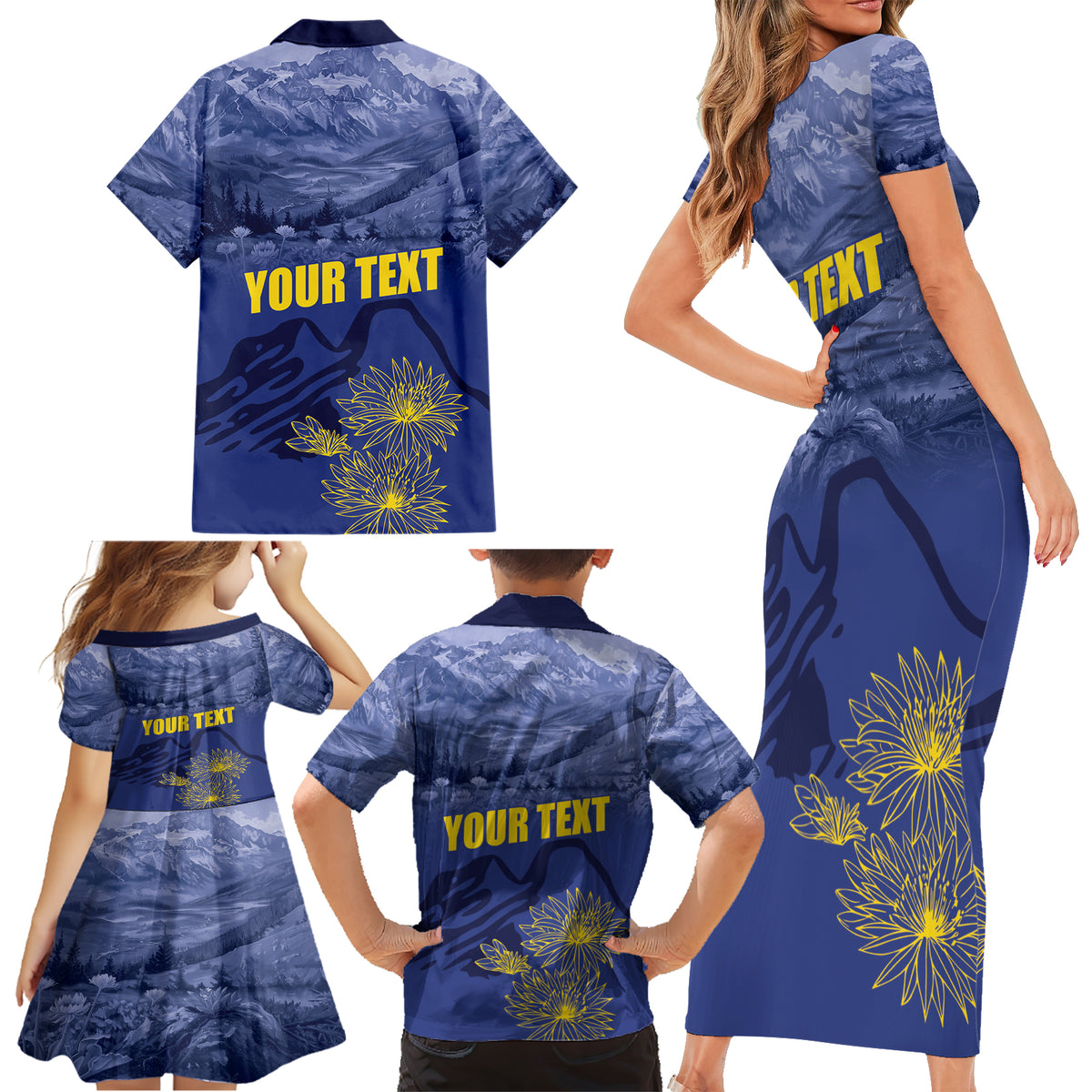 National Montana Day 2024 Family Matching Short Sleeve Bodycon Dress and Hawaiian Shirt The Treasure State - Wonder Print Shop
