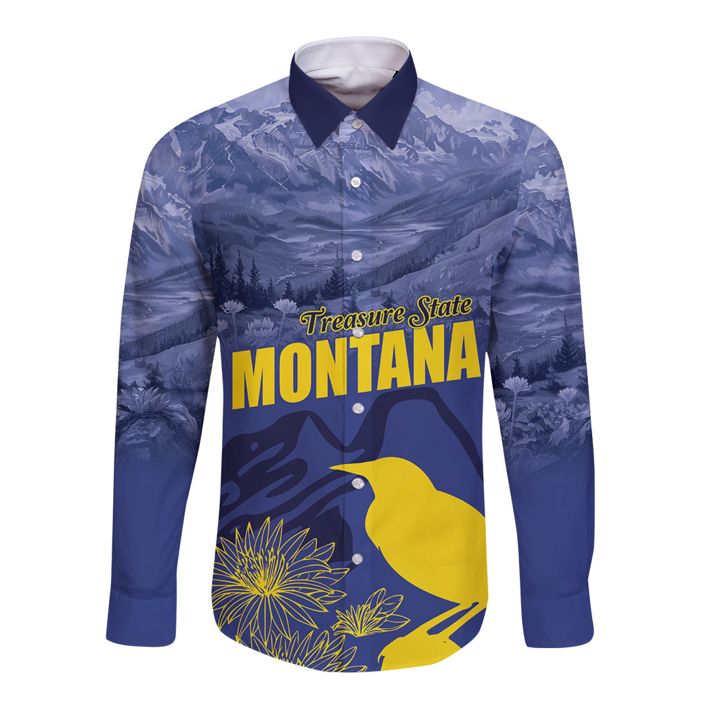 National Montana Day 2024 Long Sleeve Button Shirt The Treasure State - Wonder Print Shop