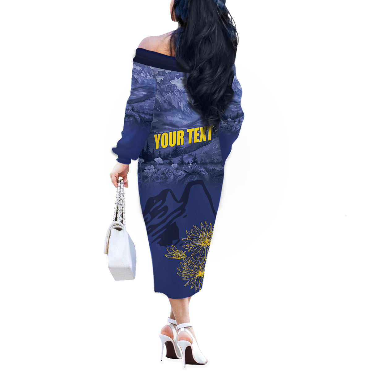 National Montana Day 2024 Off The Shoulder Long Sleeve Dress The Treasure State - Wonder Print Shop