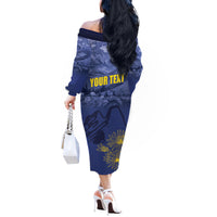 National Montana Day 2024 Off The Shoulder Long Sleeve Dress The Treasure State - Wonder Print Shop