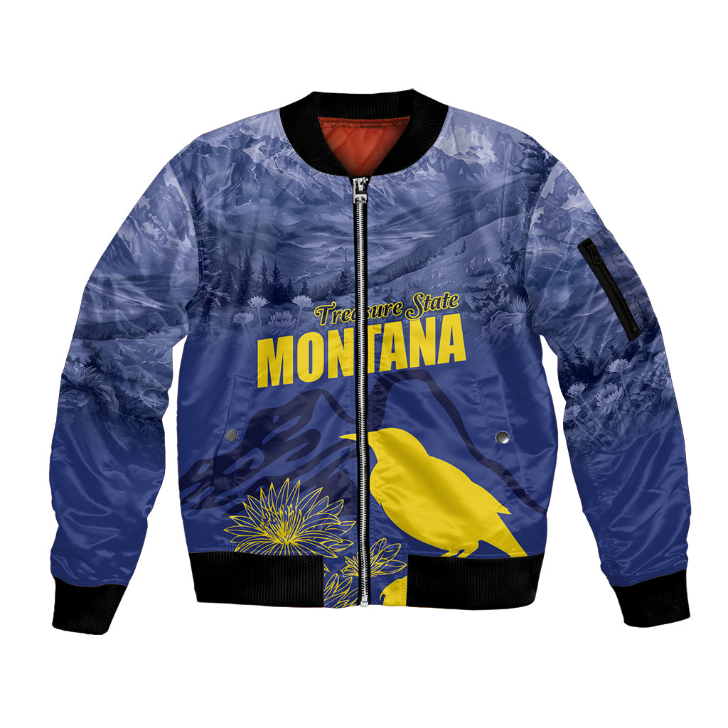 National Montana Day 2024 Sleeve Zip Bomber Jacket The Treasure State - Wonder Print Shop