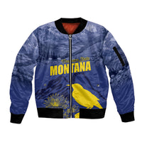 National Montana Day 2024 Sleeve Zip Bomber Jacket The Treasure State - Wonder Print Shop