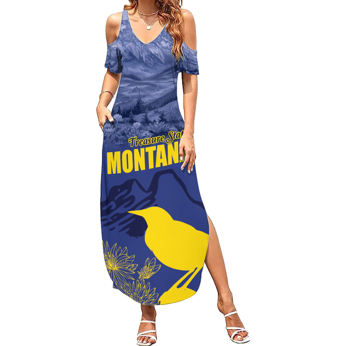 National Montana Day 2024 Summer Maxi Dress The Treasure State - Wonder Print Shop