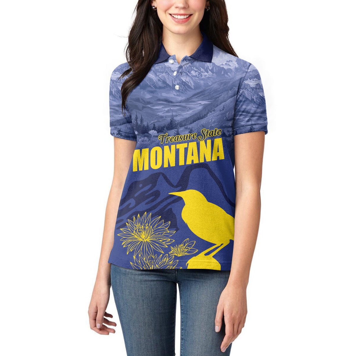 National Montana Day 2024 Women Polo Shirt The Treasure State - Wonder Print Shop
