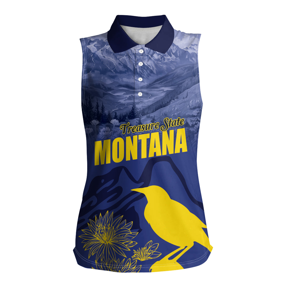 National Montana Day 2024 Women Sleeveless Polo Shirt The Treasure State - Wonder Print Shop