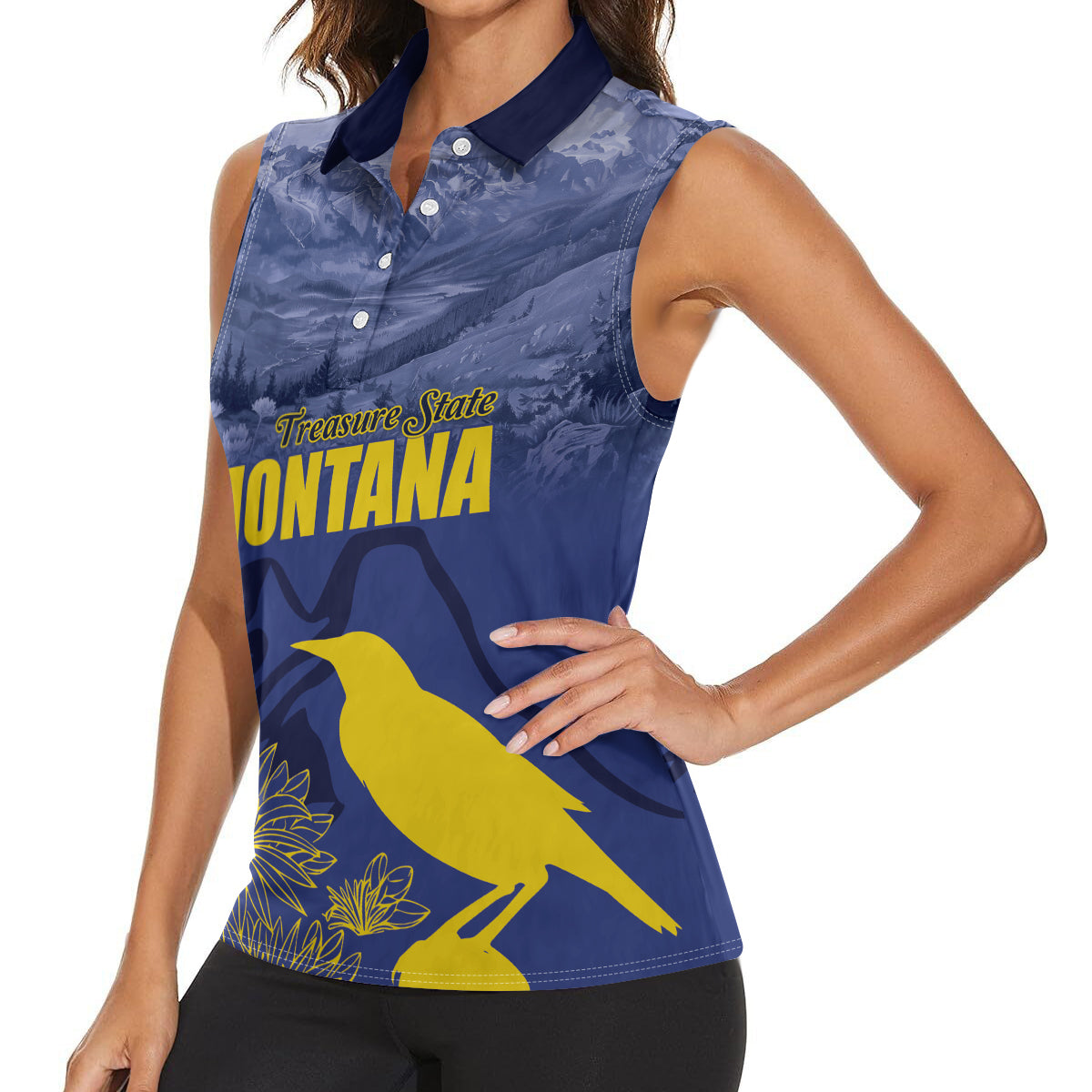 National Montana Day 2024 Women Sleeveless Polo Shirt The Treasure State - Wonder Print Shop