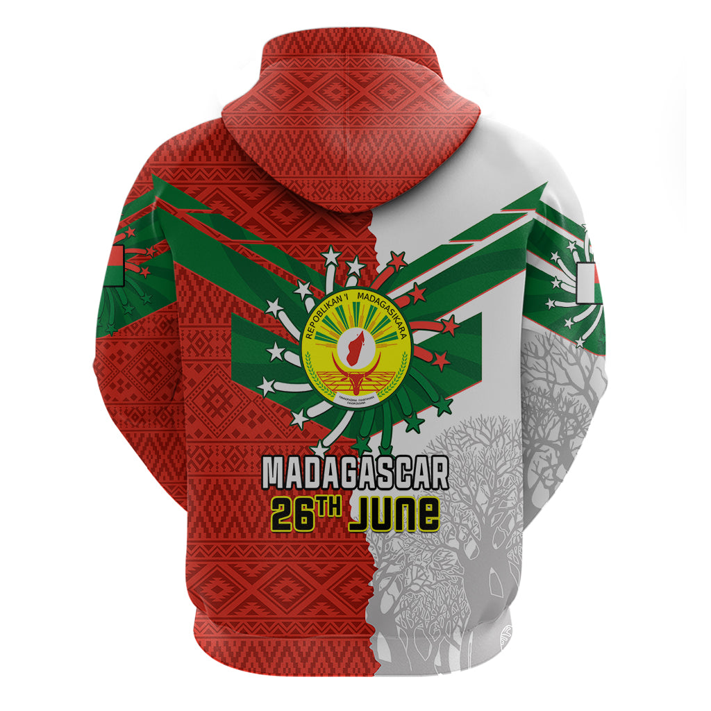 26 June Madagascar Independence Day Hoodie Baobab Mix African Pattern - Wonder Print Shop