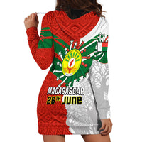 26 June Madagascar Independence Day Hoodie Dress Baobab Mix African Pattern - Wonder Print Shop