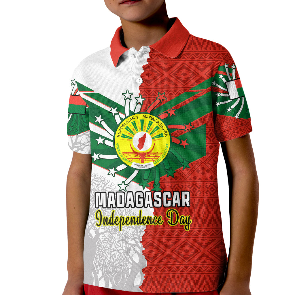 26 June Madagascar Independence Day Kid Polo Shirt Baobab Mix African Pattern - Wonder Print Shop