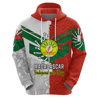Personalised 26 June Madagascar Independence Day Hoodie Baobab Mix African Pattern - Wonder Print Shop