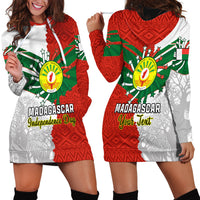 Personalised 26 June Madagascar Independence Day Hoodie Dress Baobab Mix African Pattern - Wonder Print Shop