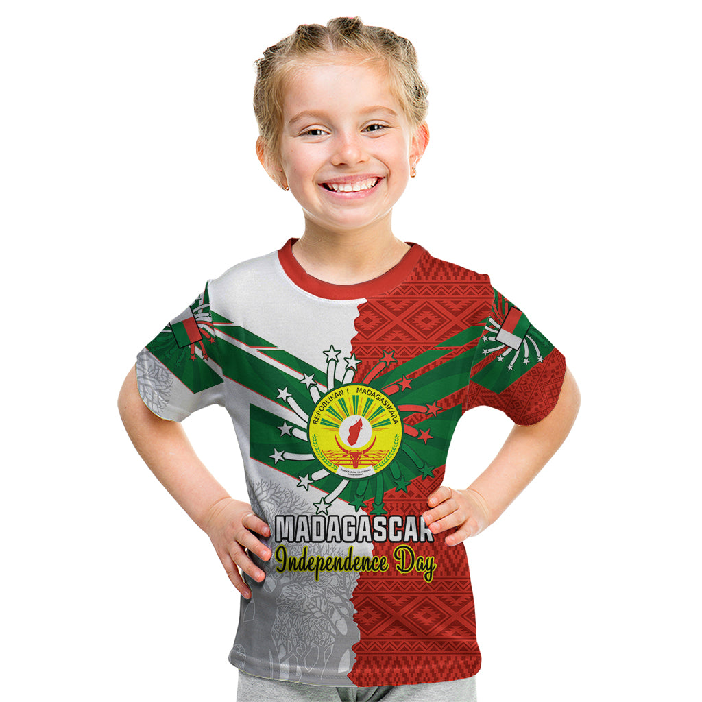 Personalised 26 June Madagascar Independence Day Kid T Shirt Baobab Mix African Pattern - Wonder Print Shop