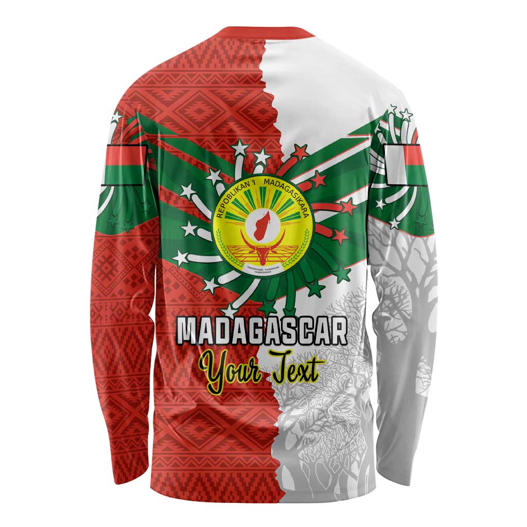 Personalised 26 June Madagascar Independence Day Long Sleeve Shirt Baobab Mix African Pattern LT01