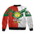 Personalised 26 June Madagascar Independence Day Sleeve Zip Bomber Jacket Baobab Mix African Pattern - Wonder Print Shop