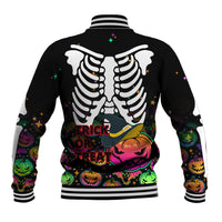 Halloween Skeleton Baseball Jacket Trick or Treat Witch Pumpkin Colorful - Wonder Print Shop