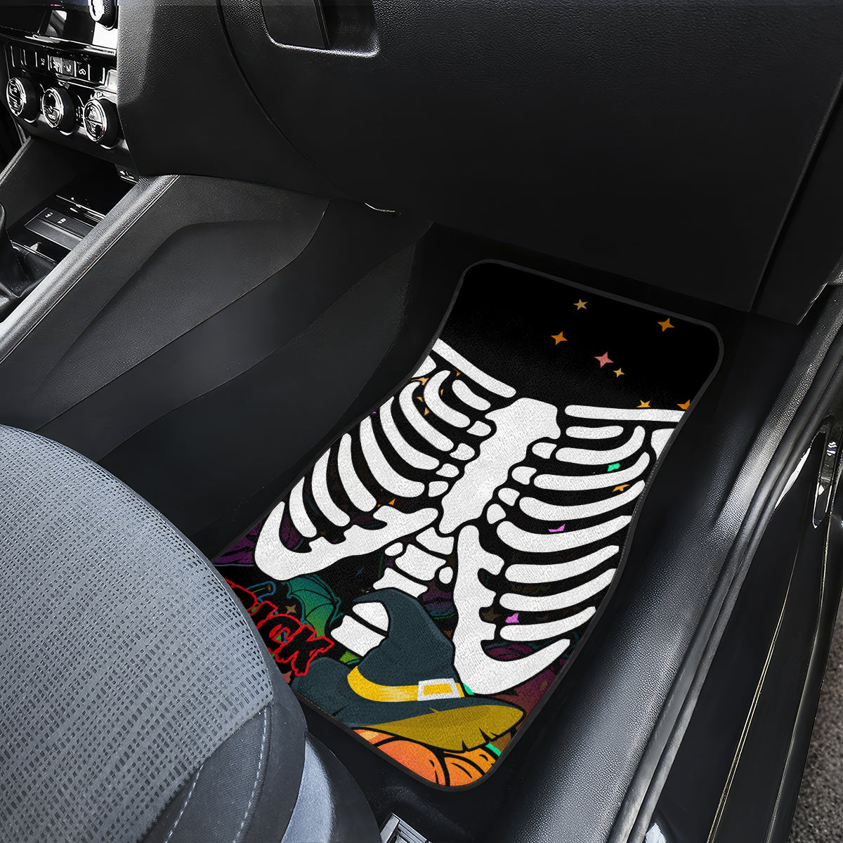 Halloween Skeleton Car Mats Trick or Treat Witch Pumpkin Colorful - Wonder Print Shop