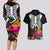 Halloween Skeleton Couples Matching Long Sleeve Bodycon Dress and Hawaiian Shirt Trick or Treat Witch Pumpkin Colorful - Wonder Print Shop
