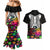 Halloween Skeleton Couples Matching Mermaid Dress and Hawaiian Shirt Trick or Treat Witch Pumpkin Colorful - Wonder Print Shop