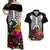 Halloween Skeleton Couples Matching Off Shoulder Maxi Dress and Hawaiian Shirt Trick or Treat Witch Pumpkin Colorful - Wonder Print Shop