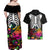 Halloween Skeleton Couples Matching Off Shoulder Maxi Dress and Hawaiian Shirt Trick or Treat Witch Pumpkin Colorful - Wonder Print Shop