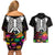 Halloween Skeleton Couples Matching Off Shoulder Short Dress and Hawaiian Shirt Trick or Treat Witch Pumpkin Colorful - Wonder Print Shop