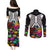 Halloween Skeleton Couples Matching Puletasi Dress and Long Sleeve Button Shirts Trick or Treat Witch Pumpkin Colorful - Wonder Print Shop