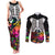 Halloween Skeleton Couples Matching Tank Maxi Dress and Long Sleeve Button Shirts Trick or Treat Witch Pumpkin Colorful - Wonder Print Shop