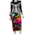 Halloween Skeleton Family Matching Long Sleeve Bodycon Dress and Hawaiian Shirt Trick or Treat Witch Pumpkin Colorful - Wonder Print Shop