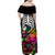 Halloween Skeleton Family Matching Off Shoulder Maxi Dress and Hawaiian Shirt Trick or Treat Witch Pumpkin Colorful - Wonder Print Shop