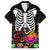 Halloween Skeleton Family Matching Short Sleeve Bodycon Dress and Hawaiian Shirt Trick or Treat Witch Pumpkin Colorful - Wonder Print Shop