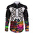 Halloween Skeleton Family Matching Short Sleeve Bodycon Dress and Hawaiian Shirt Trick or Treat Witch Pumpkin Colorful - Wonder Print Shop