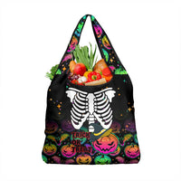 Halloween Skeleton Grocery Bag Trick or Treat Witch Pumpkin Colorful