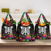 Halloween Skeleton Grocery Bag Trick or Treat Witch Pumpkin Colorful