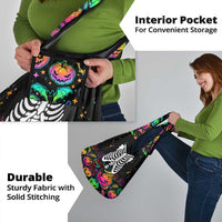 Halloween Skeleton Grocery Bag Trick or Treat Witch Pumpkin Colorful