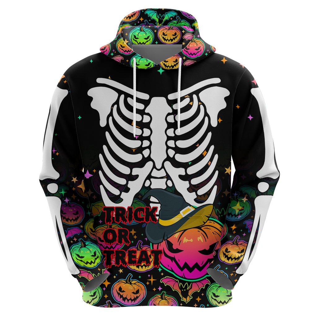 Halloween Skeleton Hoodie Trick or Treat Witch Pumpkin Colorful - Wonder Print Shop