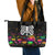 Halloween Skeleton Leather Tote Bag Trick or Treat Witch Pumpkin Colorful - Wonder Print Shop