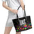 Halloween Skeleton Leather Tote Bag Trick or Treat Witch Pumpkin Colorful - Wonder Print Shop