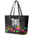 Halloween Skeleton Leather Tote Bag Trick or Treat Witch Pumpkin Colorful - Wonder Print Shop
