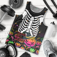 Halloween Skeleton Men Tank Top Trick or Treat Witch Pumpkin Colorful - Wonder Print Shop