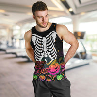 Halloween Skeleton Men Tank Top Trick or Treat Witch Pumpkin Colorful - Wonder Print Shop