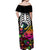 Halloween Skeleton Off Shoulder Maxi Dress Trick or Treat Witch Pumpkin Colorful - Wonder Print Shop
