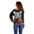 Halloween Skeleton Off Shoulder Sweater Trick or Treat Witch Pumpkin Colorful - Wonder Print Shop