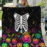 Halloween Skeleton Quilt Trick or Treat Witch Pumpkin Colorful - Wonder Print Shop