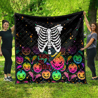 Halloween Skeleton Quilt Trick or Treat Witch Pumpkin Colorful - Wonder Print Shop