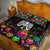 Halloween Skeleton Quilt Bed Set Trick or Treat Witch Pumpkin Colorful - Wonder Print Shop