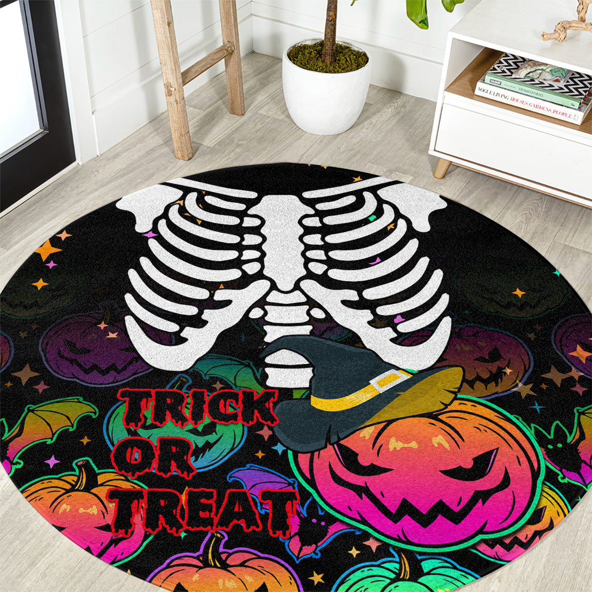 halloween-skeleton-round-carpet-trick-or-treat-witch-pumpkin-colorful