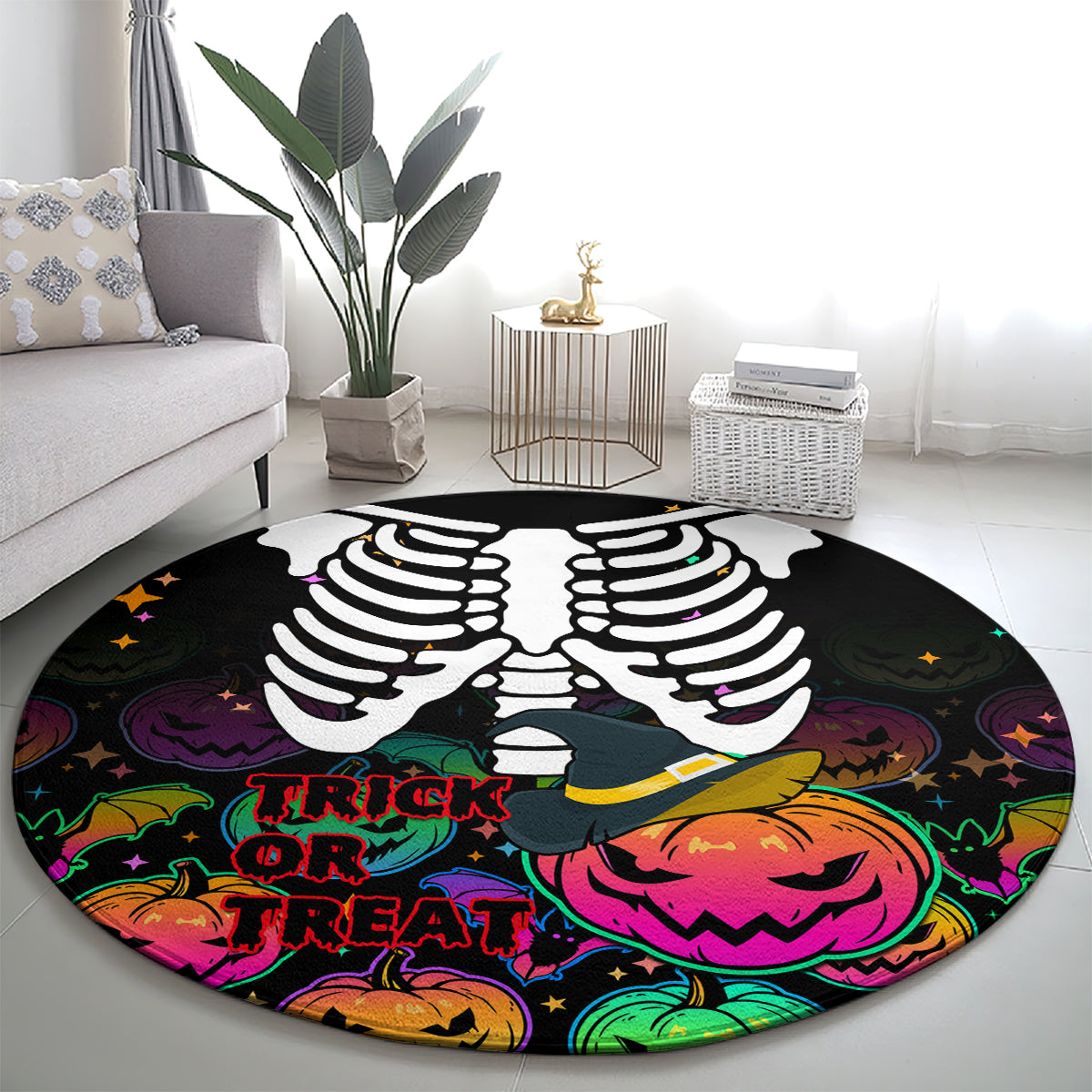 halloween-skeleton-round-carpet-trick-or-treat-witch-pumpkin-colorful